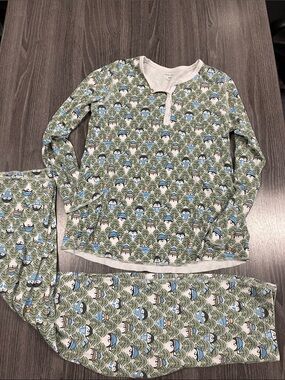 Roller rabbit long sleeve and pants pajamas winter  penguins xs